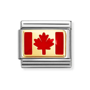 Classic Gold & Enamel Canada Flag Charm