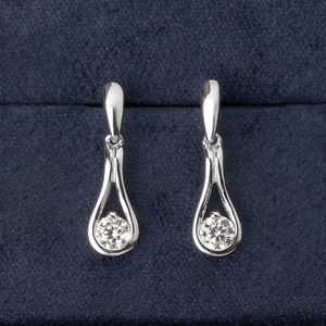 Signature Silver CZ Loop Drop Earrings