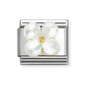 Classic Gold Mother Of Pearl Flower Charm