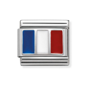 Classic Silver France Flag Charm