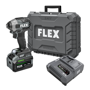 FLEX FL-FX1371A-1H 24V 1/4in Quick Eject Hex Impact Driver With Multi-Mode Stacked Lithium 6.0Ah Kit