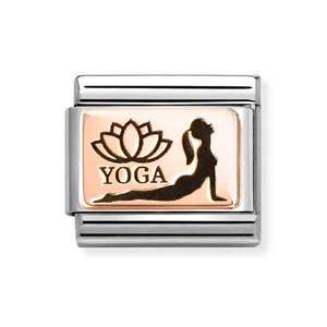 Classic Rose Gold Yoga & Lotus Flower Charm