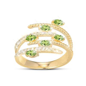 Peridot & White Topaz Verdant Elegance Ring Size 9