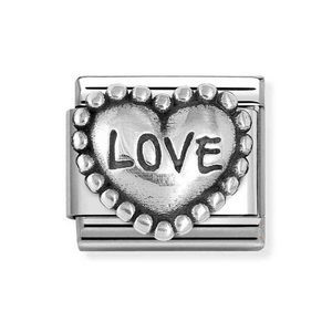 Classic Silver Love Dotted Heart Charm