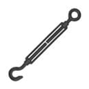 Black Open Body Turnbuckle - Hook-Eye