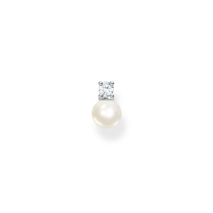 Silver CZ & Pearl Single Ear Stud