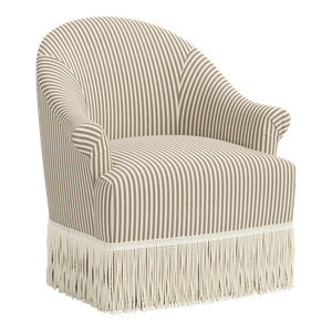 Stoffer Home x Cloth & Company Marie Swivel Chair in Jane Stripe Burlap