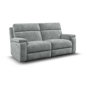 Selby 3 Seater Power Recliner Sofa in Plush Silver Fabric