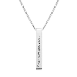 Stainless Steel Column Handwriting Necklace