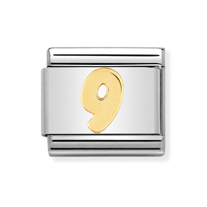 Classic Gold Number 9 Charm