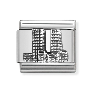 Classic Silver Twin Towers Charm