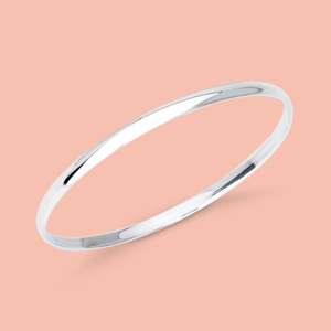 Portrait Identity Silver 4mm D Shaped Bangle