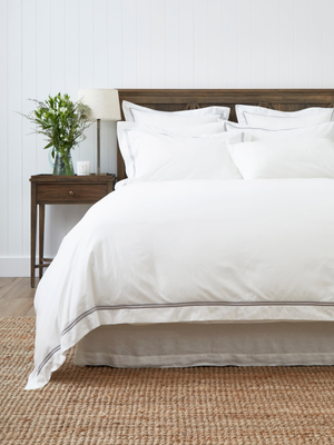 Monarch Duvet Cover Set in Grey White