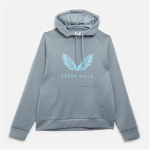Castore Womens AVFC Aston Villa Coaches Travel Logo Hoodie Tradewinds