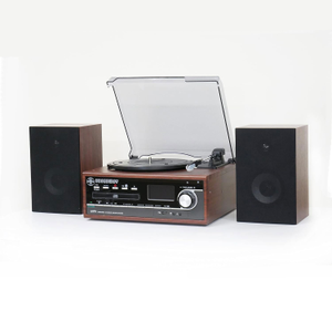 Steepletone Broadway Teak Bluetooth Music Centre - Record from CD/LP to MP3