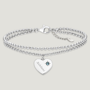 CANDY Love Silver & Blue Topaz Heart Bracelet