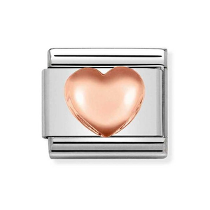 Classic Rose Gold Raised Heart Charm