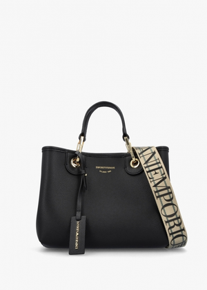 Myea Black Shopper Bag With Pouch