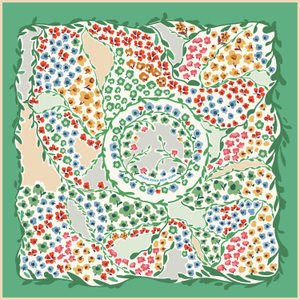 Double Sided Silk Scarf Of Garden