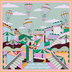 Double Sided Silk Scarf Of Journey
