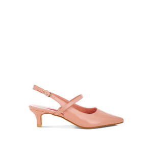 Abloom Kitten Heel Slingback Sandals In Pink (7 UK)