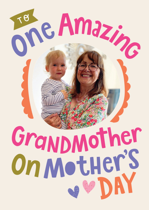Amazing Grandmother Photo Upload Mother's Day Card