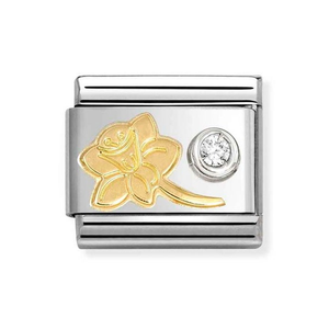 Classic Gold CZ Daffodil Charm