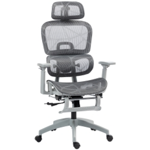 HOMCOM Multi-Adjustable Mesh Office Chair - Grey