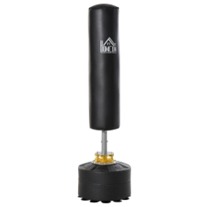 HOMCOM Saco de Boxeo de Pie para Adultos 170cm Altura Ajustable en 3 Niveles Punching Ball con Base Negro