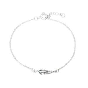 Signature Silver Delicate Feather Bracelet