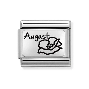 Classic Silver August Poppy Flower Charm