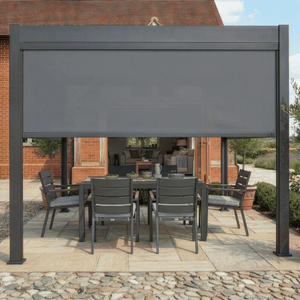 Maze - Jupiter Pergola Zip Drop Side Blind to fit within 3m width - Grey