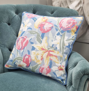 Laura Ashley Tulips Filled Cushion 45cm x 45cm China Blue