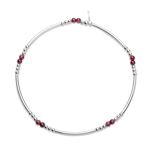 Signature Silver Garnet Noodle IMERAKI Bracelet