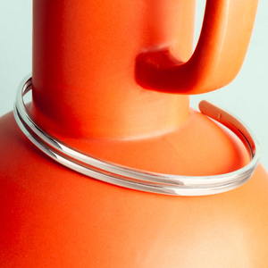 Portrait Series 1 Silver Double Polished Cuff Bangle