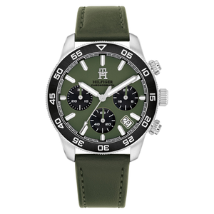 Tommy Hilfiger Green Leather Chronograph Men's Watch - 1792188
