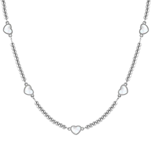 Emosfere Steel Pearl Heart Mix Bead Necklace