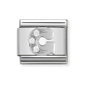 Classic Silver & CZ Letter G Charm