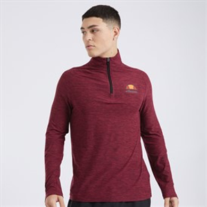 Ellesse Mens Fasano 1/4 Zip Burgundy Marl