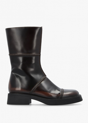 Womens Dahlia Calf Boots in Dark Brown