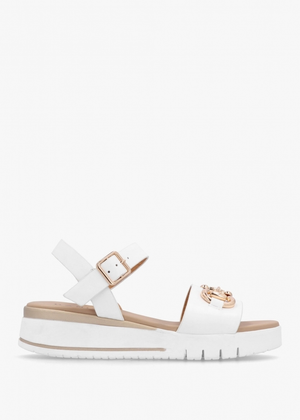 Rosnaf White Leather Snaffle Sandals