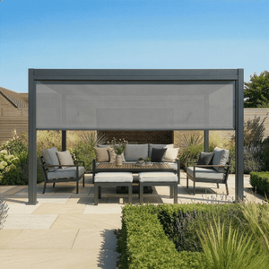 Maze - Jupiter Pergola Zip Drop Side Blind to fit within 4m width - Grey