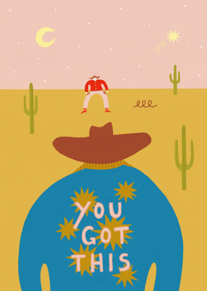 You Got This Cowboy Illustrated Good Luck Card