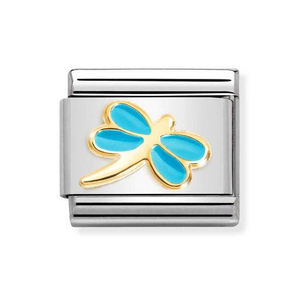 Classic Gold Turquoise Dragonfly Charm