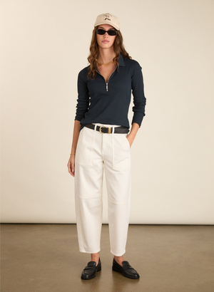 Reece Organic Cotton Stretch Barrel Leg Cargo Jeans - UK 12 | EU 38 | US 08 / Soft White