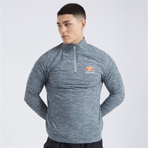 Ellesse Mens Fasano 1/4 Zip Light Grey Marl