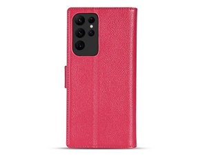 Premium Leather Wallet Case for Samsung Galaxy S24 Ultra - Pink
