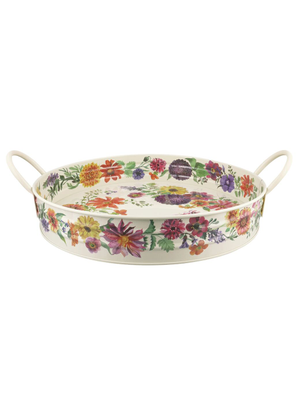 Garden Flowers Large Handled Tin Tray