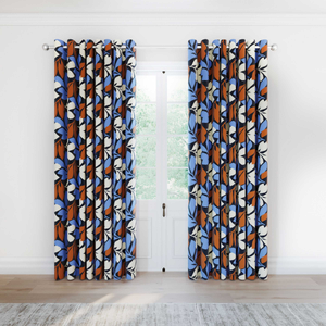Otto Lined Curtains, Blue