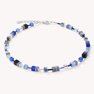 Iconic GEOCUBE Haematite Necklace Blue